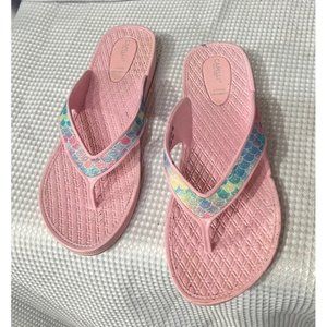 Capelli New York pink mules slide flip flop slip in thong shoe peep